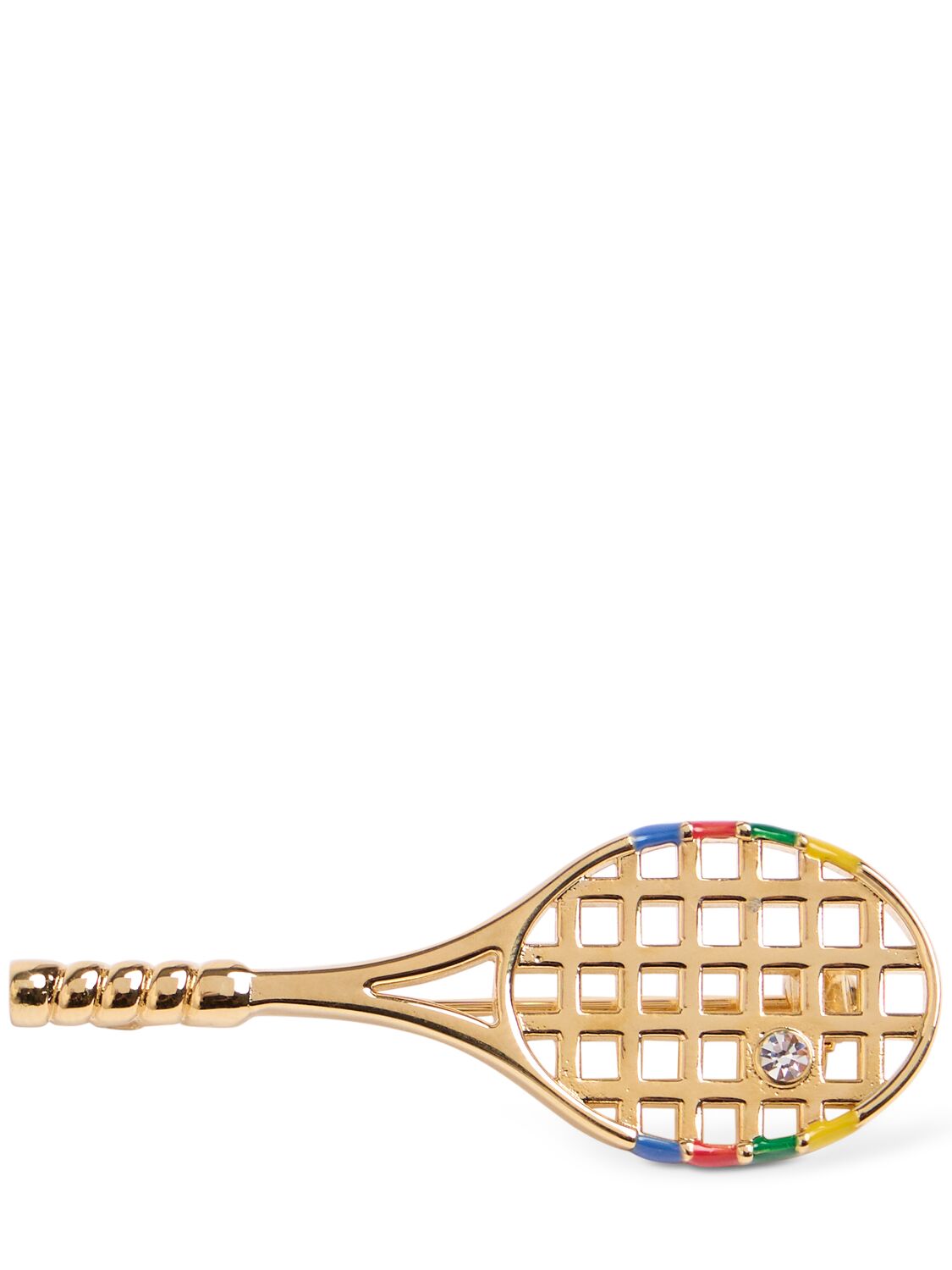 Casablanca Tennis Racket Brooch In Gold