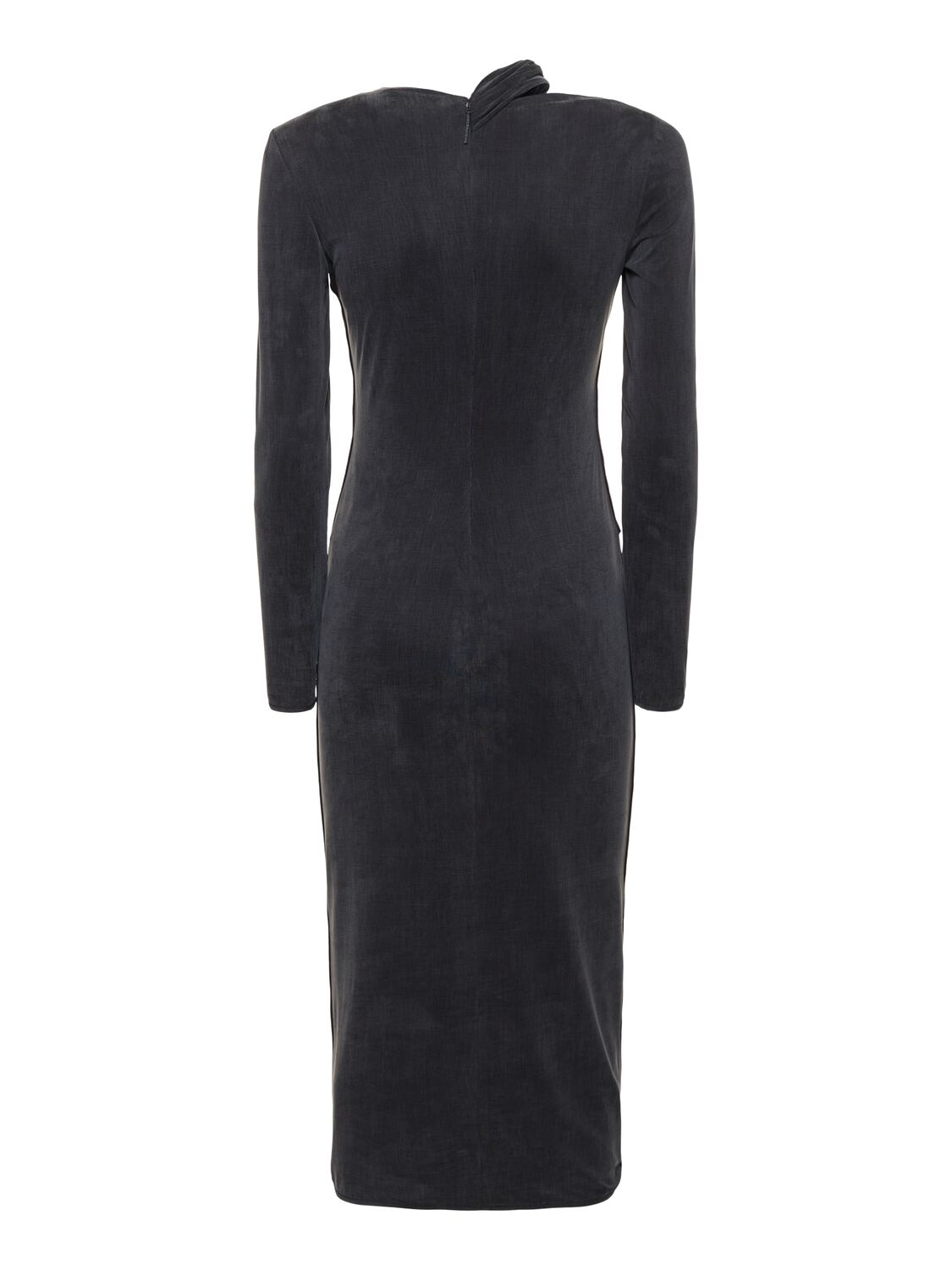Shop Giorgio Armani Stretch Jersey Long Sleeve Midi Dress In Black