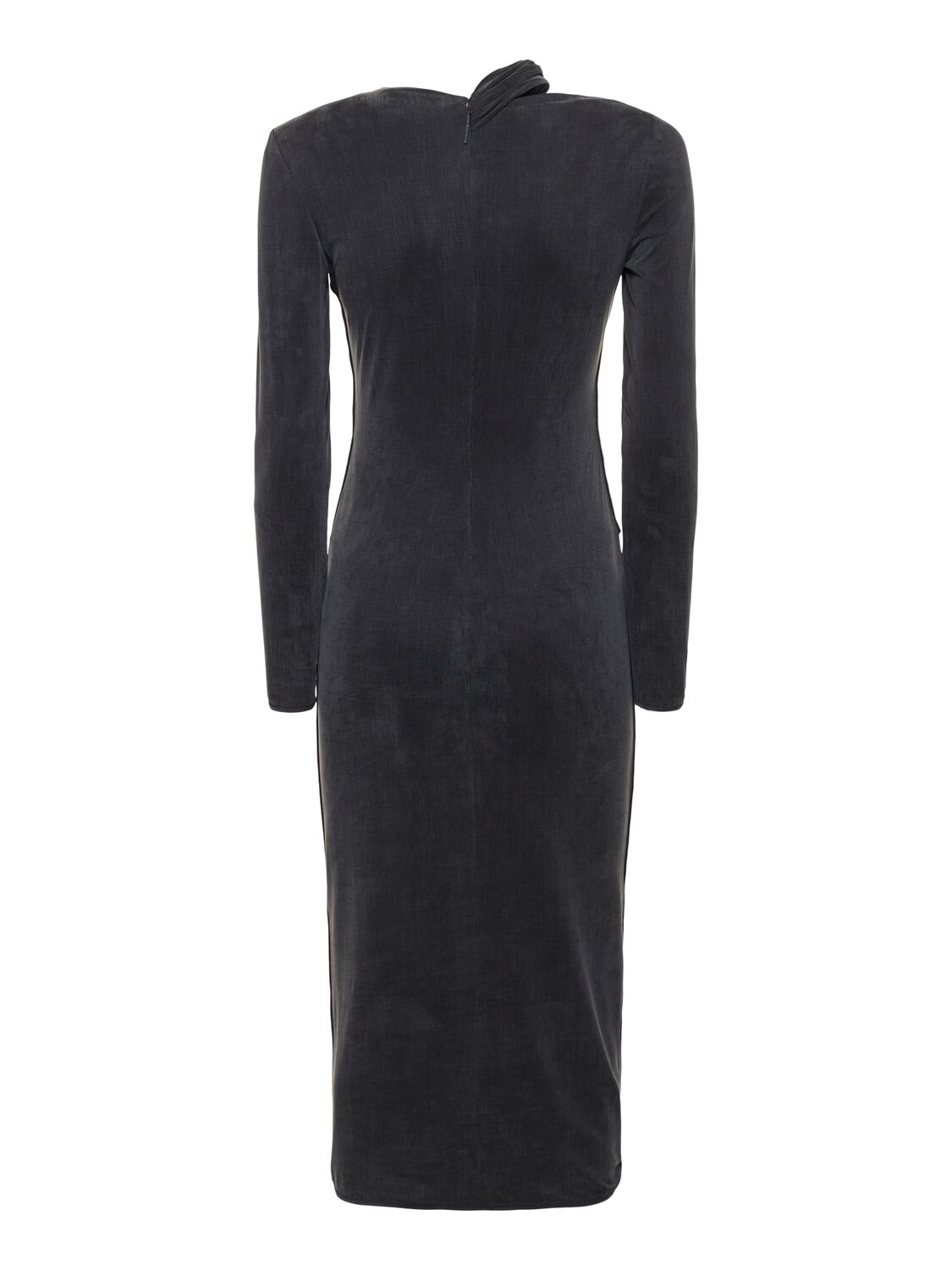 Giorgio Armani Stretch Jersey Long Sleeve Midi Dress In Black