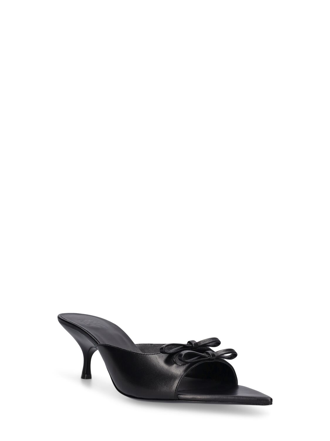 Shop Gia Borghini 35mm Blanche Leather Sandals Mules In Black