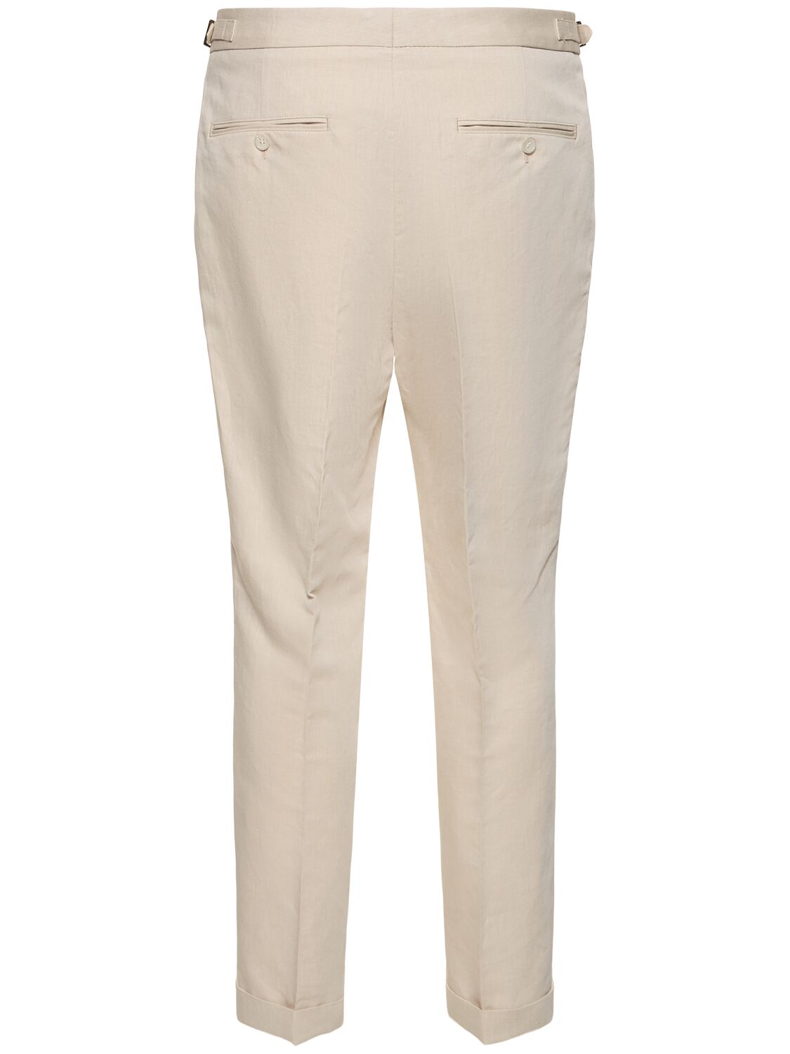 Shop Hugo Boss Perin Linen & Cotton Pants In Dark Beige