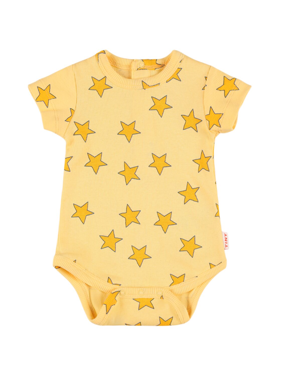 Tiny Cottons Babies' Star Print Pima Cotton Bodysuit In Yellow