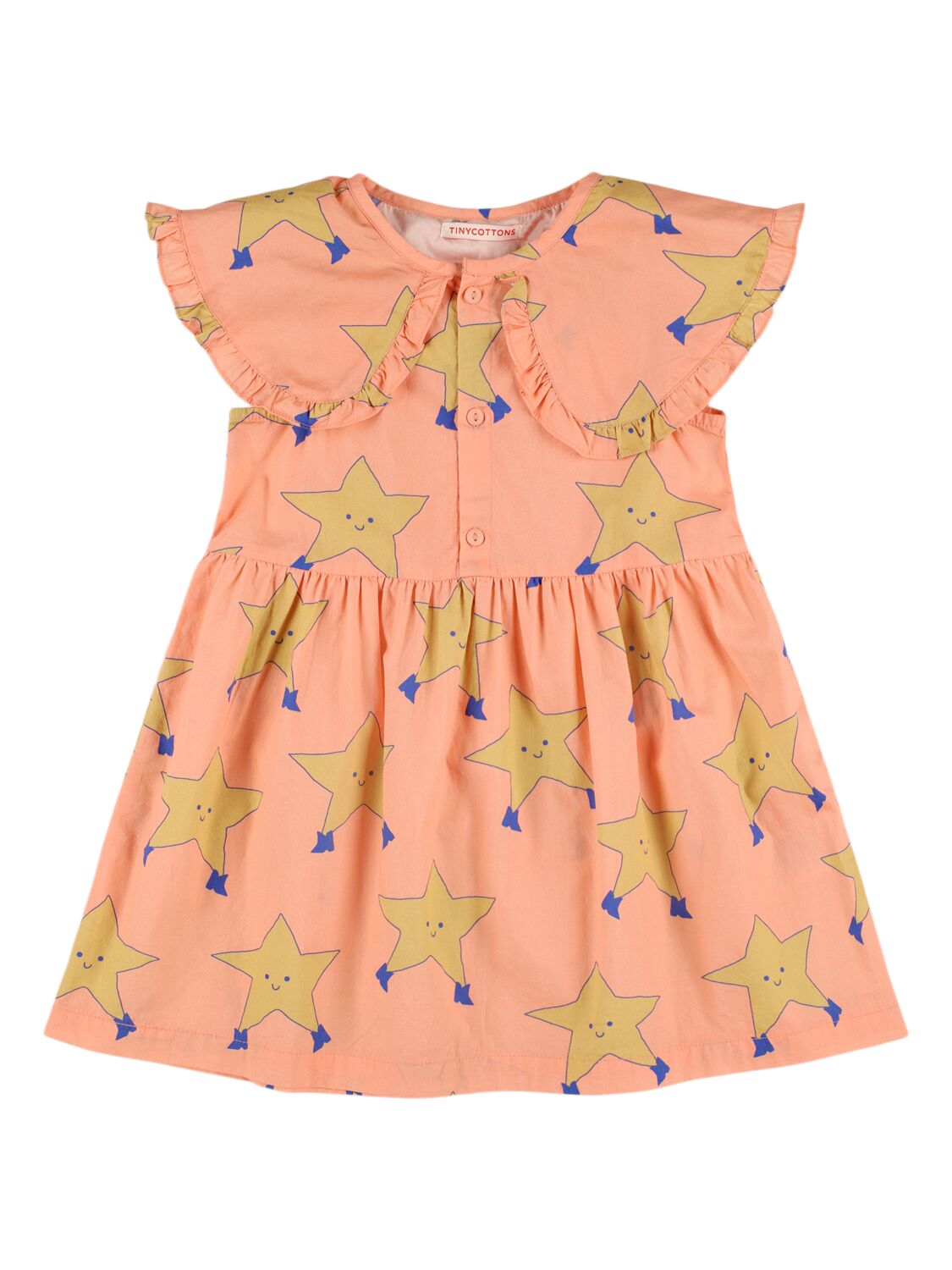 Shop Tiny Cottons Star Print Cotton Dress In Pink