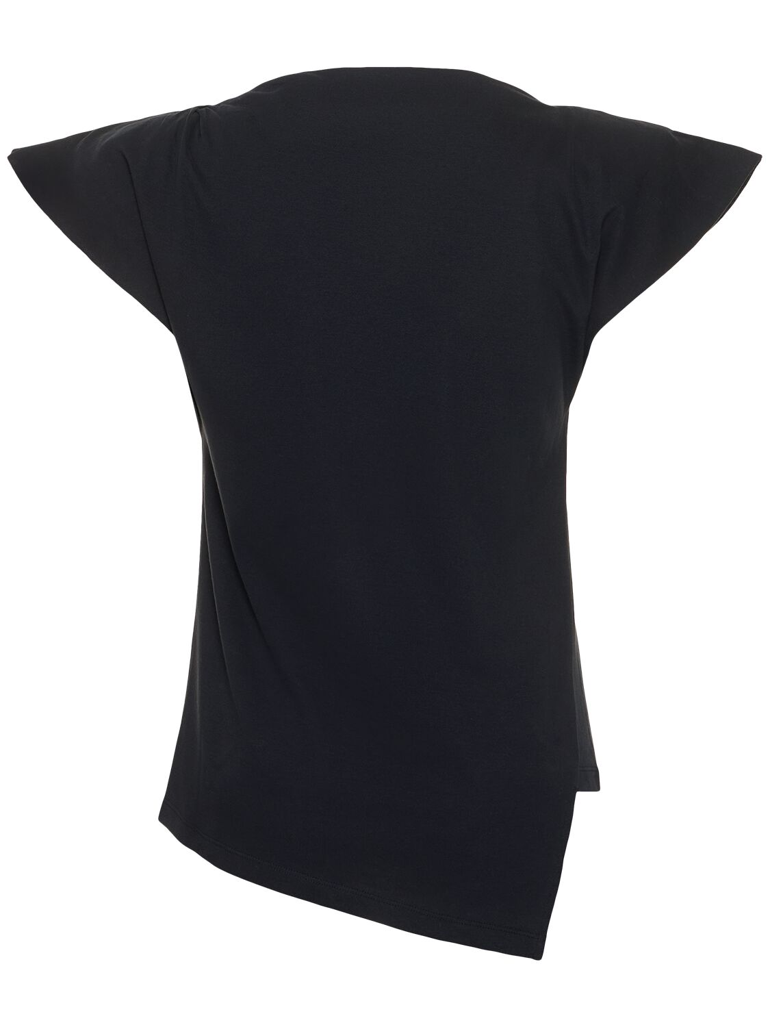 Isabel Marant Boat Neck Cap Sleeve Top With Shoulder Pads In Black