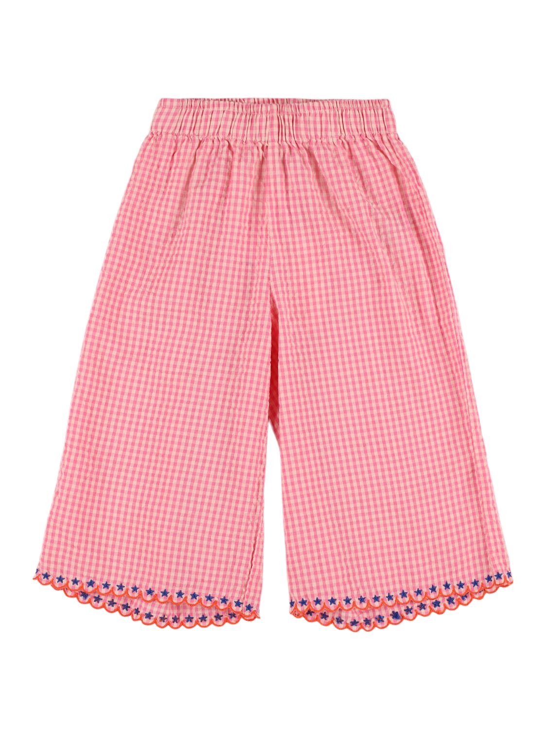 Tiny Cottons Kids' Cotton Gingham Trousers In Pink