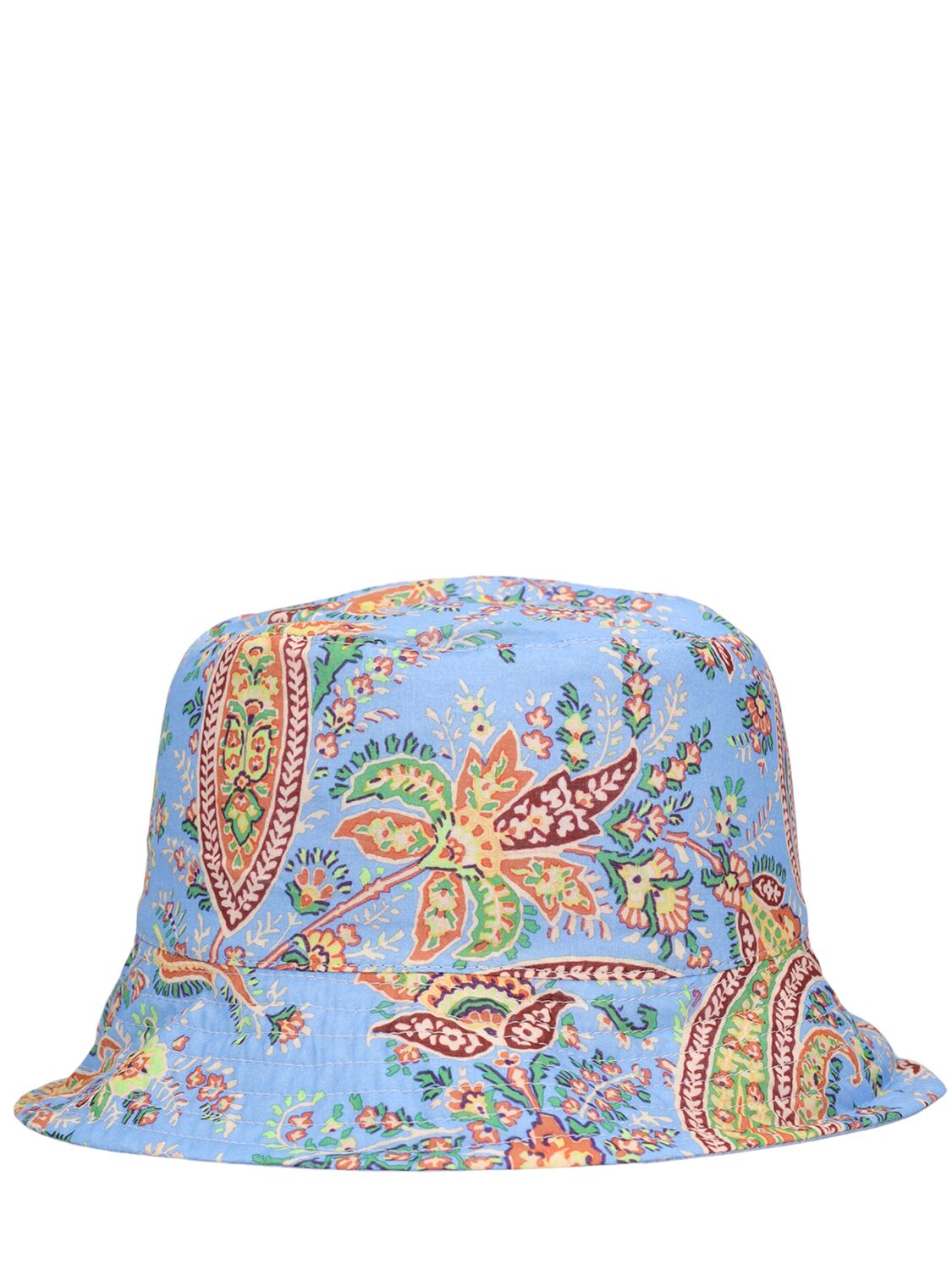 Shop Etro Printed Cotton & Linen Bucket Hat In Blue,multi