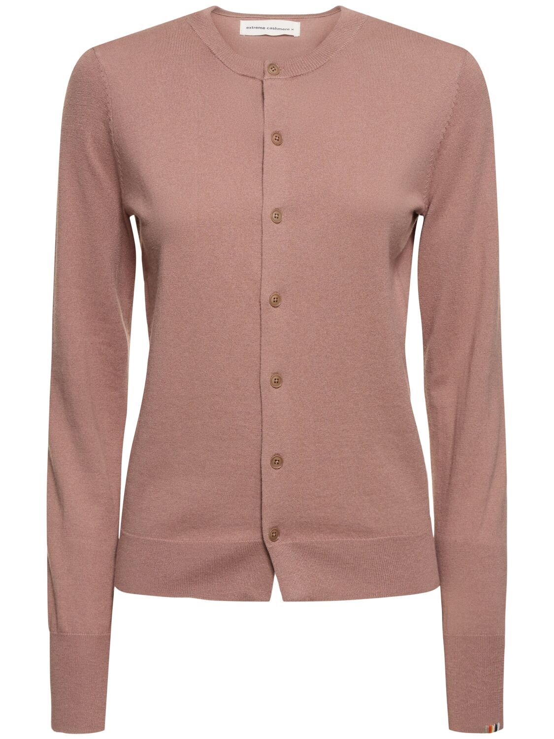 Extreme Cashmere A Little Bit Cotton & Cashmere Cardigan In Pink