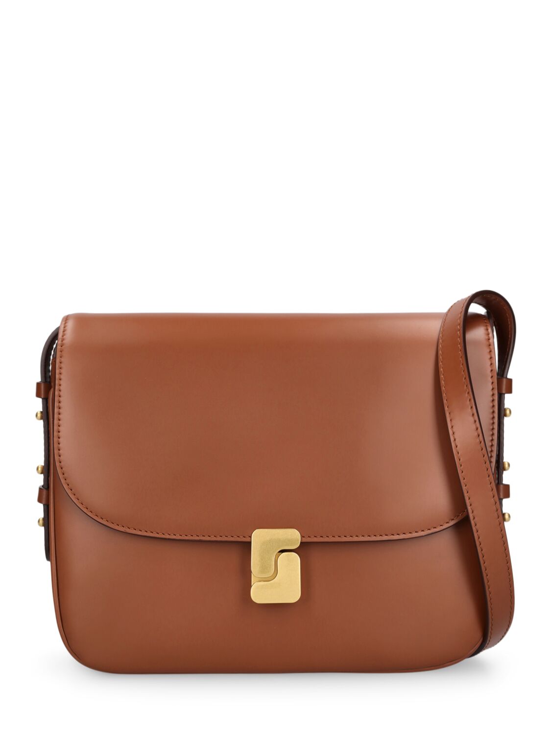 Shop Soeur Maxi Bellissima Leather Shoulder Bag In Noisette