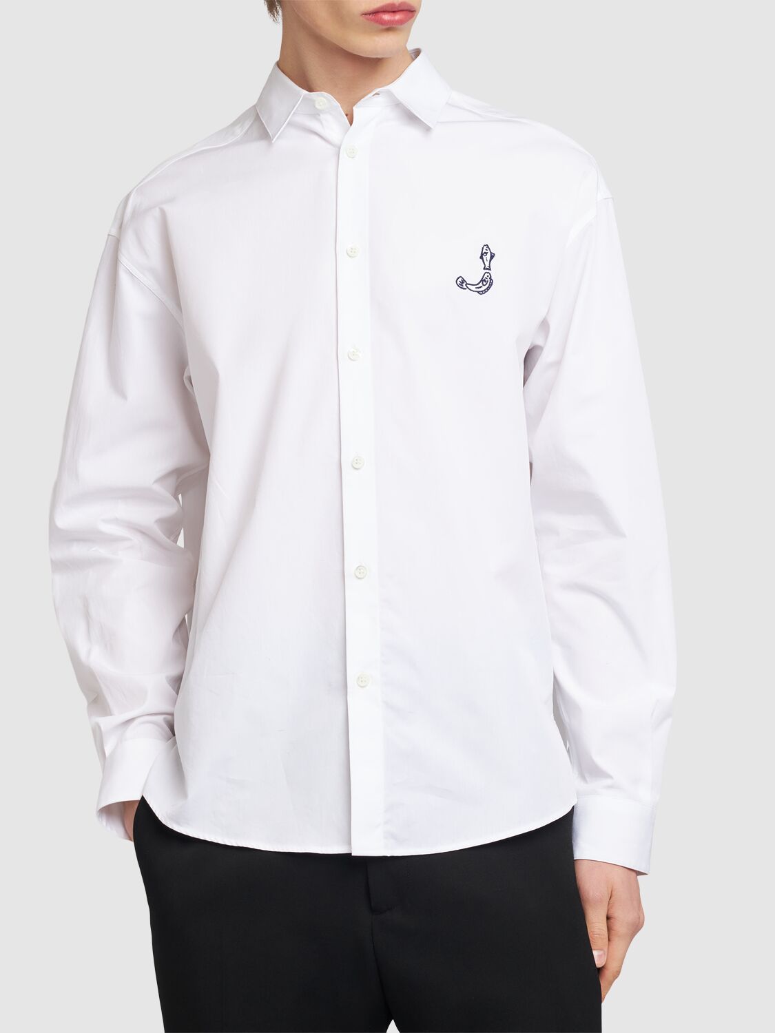 Shop Jacquemus La Chemise Simon Cotton Shirt In Fw24 Print Logo