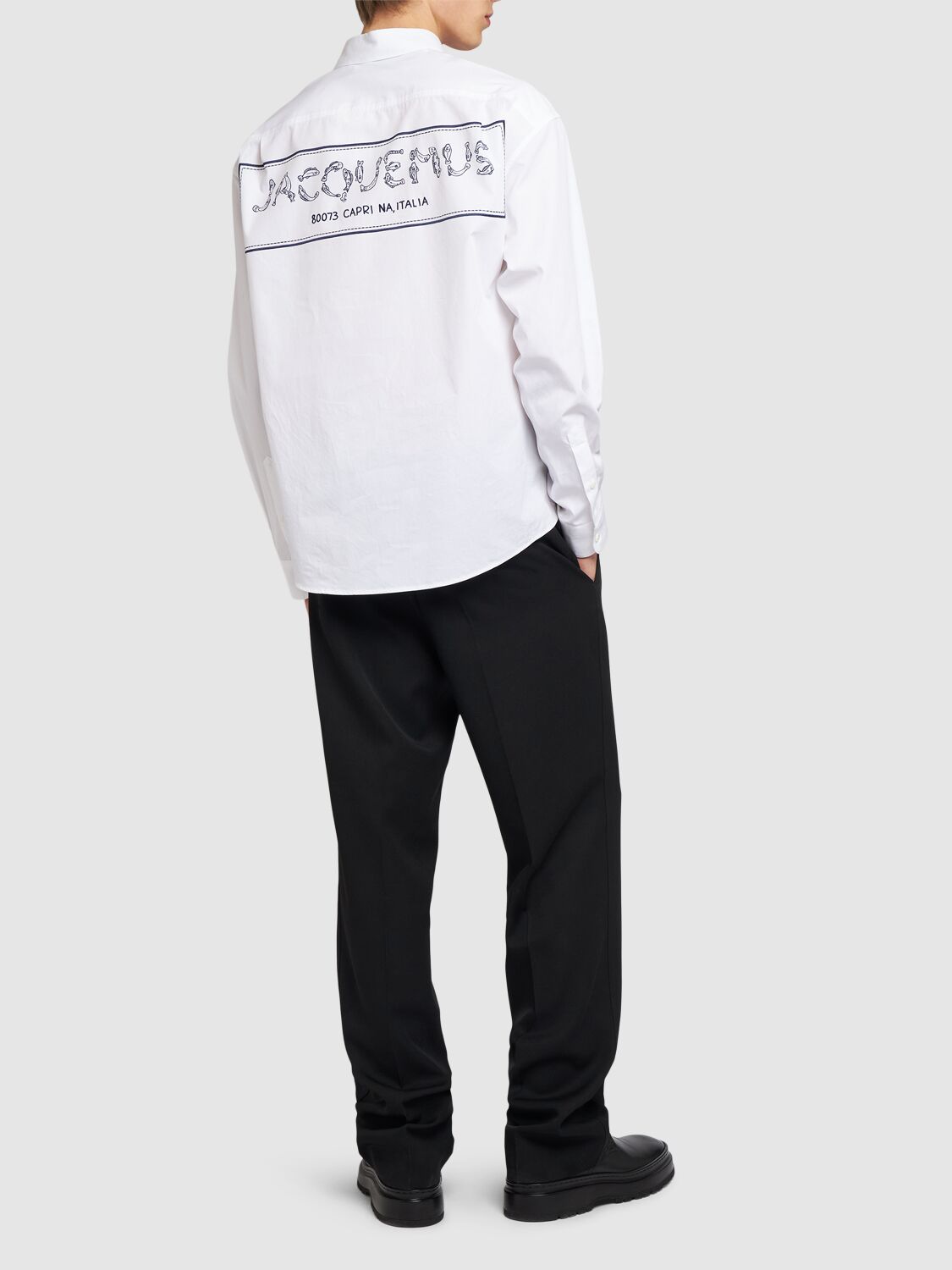 Shop Jacquemus La Chemise Simon Cotton Shirt In Fw24 Print Logo