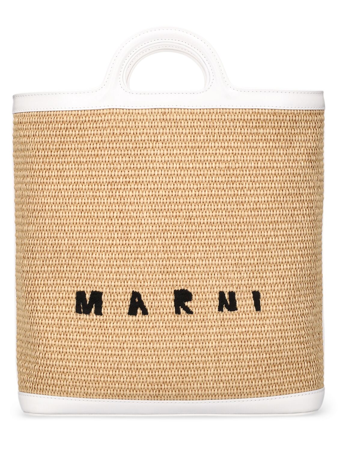 Shop Marni Tropicalia Raffia Effect Crossbody Bag In Sand Storm,whit