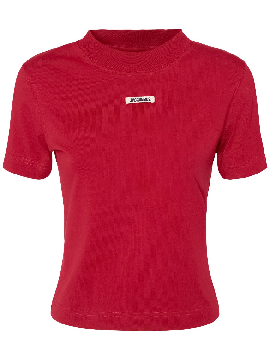 Jacquemus Le Tshirt Gros Grain Logo T-shirt In Red