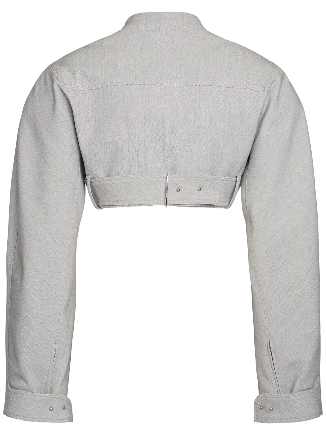 Jacquemus La Veste Cabrio Cotton Blend Crop Jacket In Light Grey