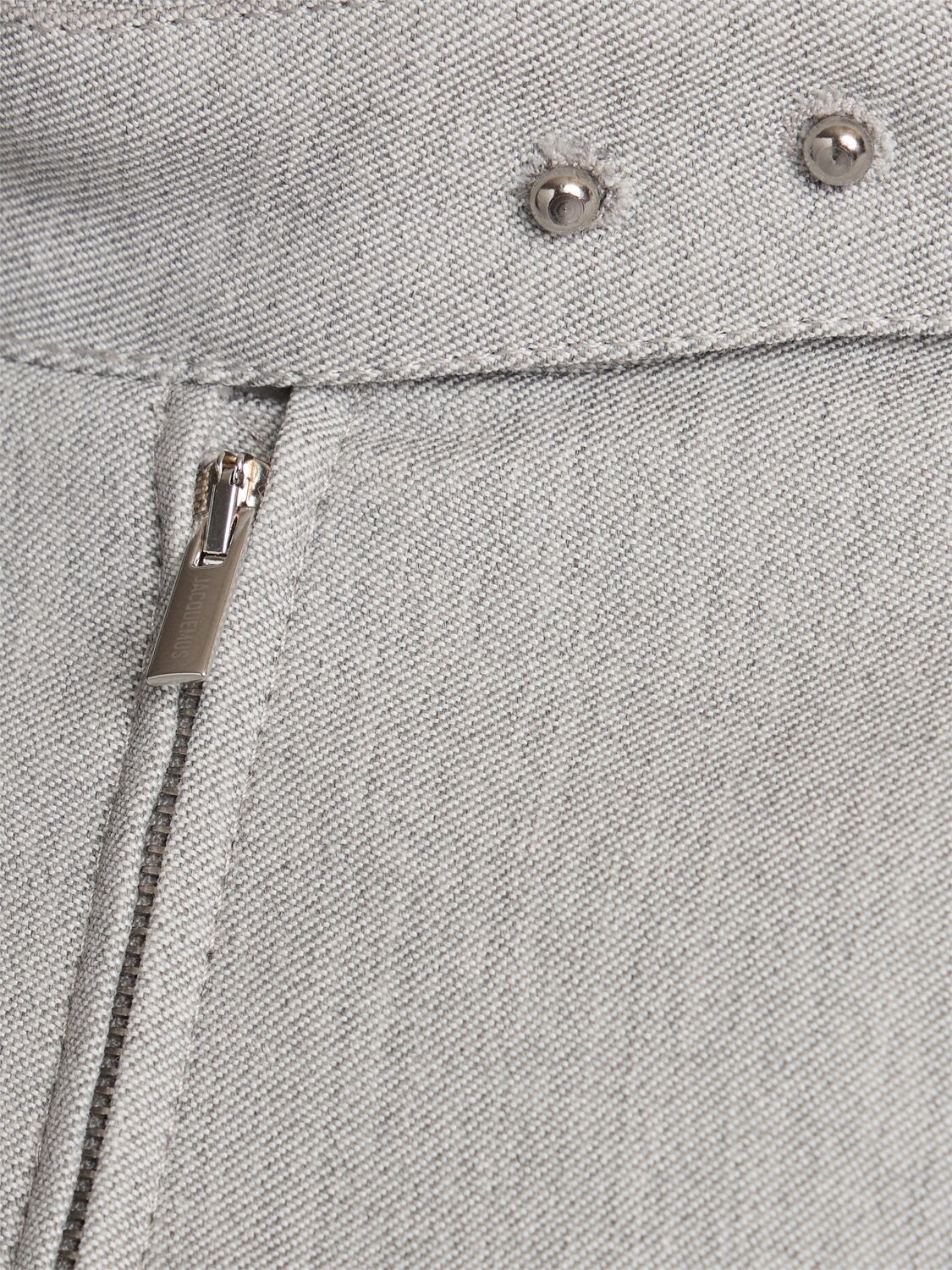 Jacquemus La Veste Cabrio Cotton Blend Crop Jacket In Light Grey