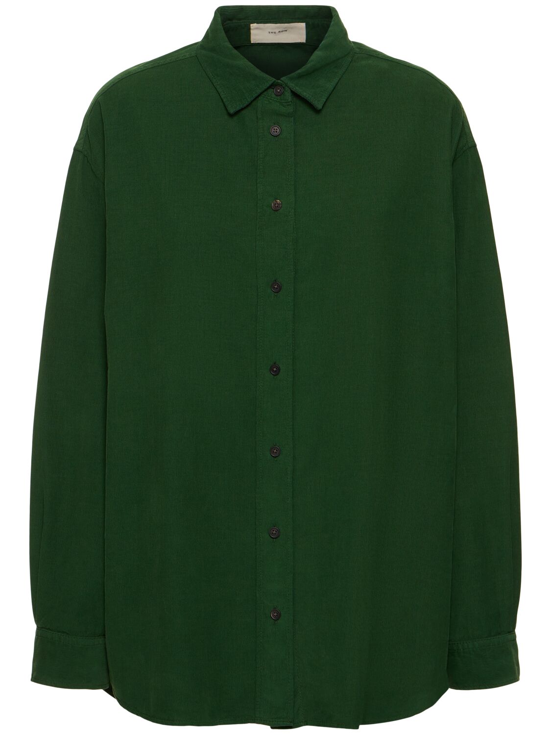 The Row Penna Oversized Cotton-corduroy Shirt In Green