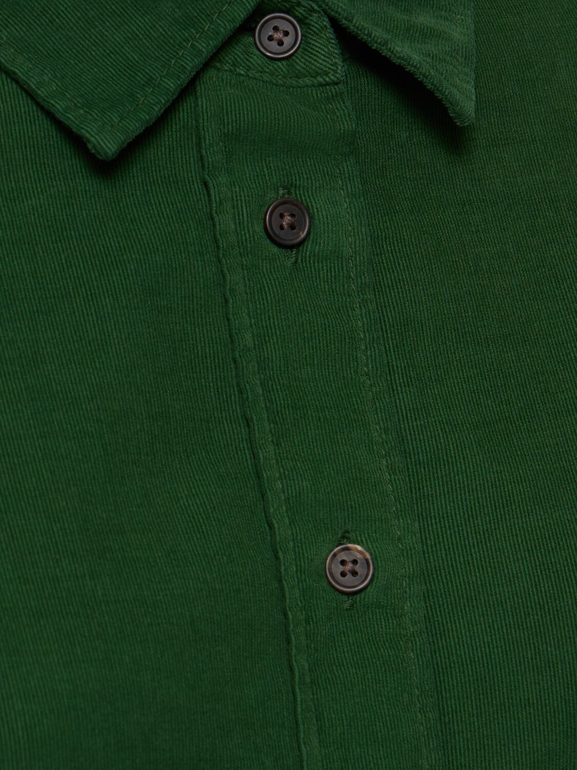 Shop The Row Penna Velvet Shirt In Green