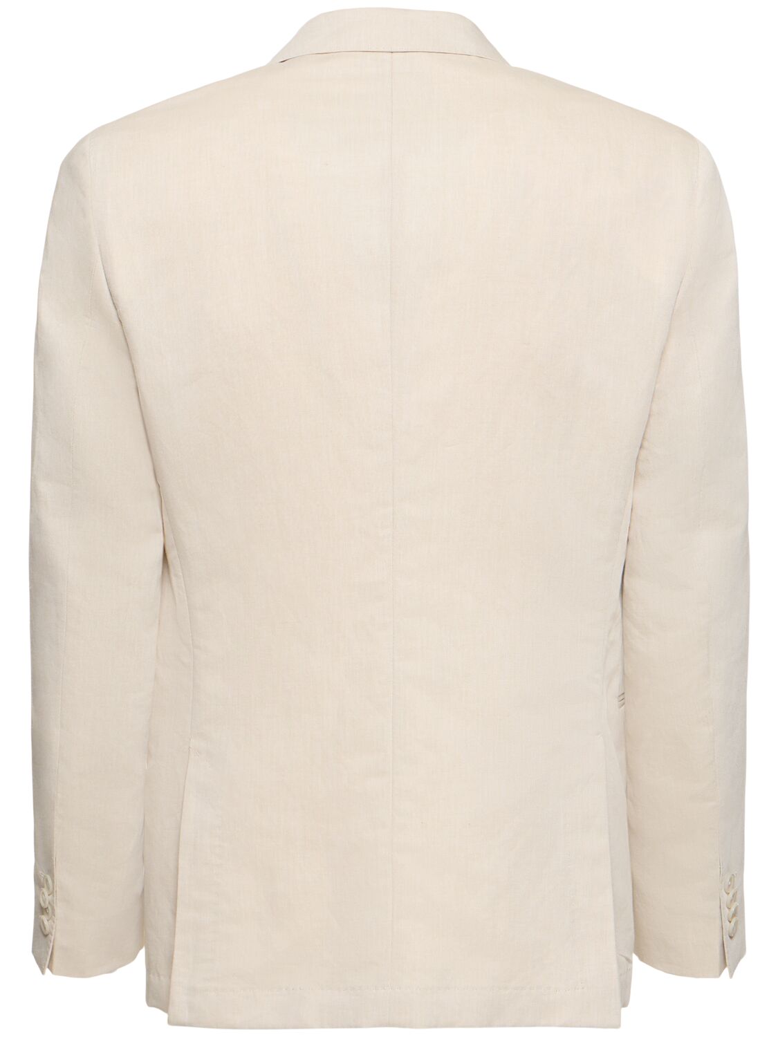 Shop Hugo Boss Huge Linen & Cotton Single Breast Jacket In Dark Beige