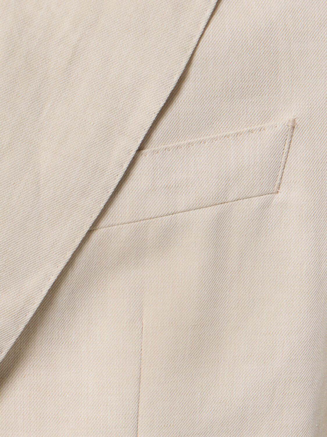 Shop Hugo Boss Huge Linen & Cotton Single Breast Jacket In Dark Beige