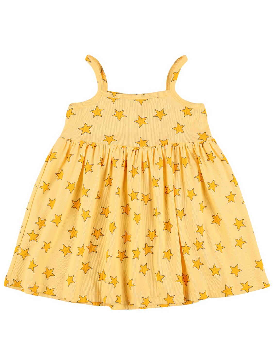 Shop Tiny Cottons Star Print Pima Cotton Dress In Yellow
