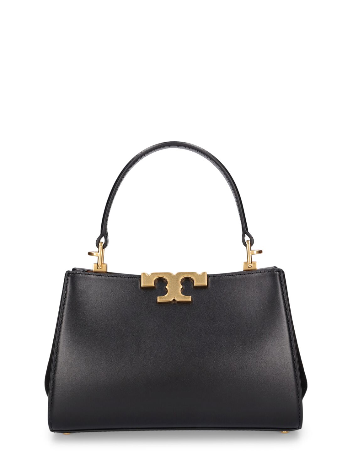 Shop Tory Burch Mini Eleanor Satchel Leather Bag In Black