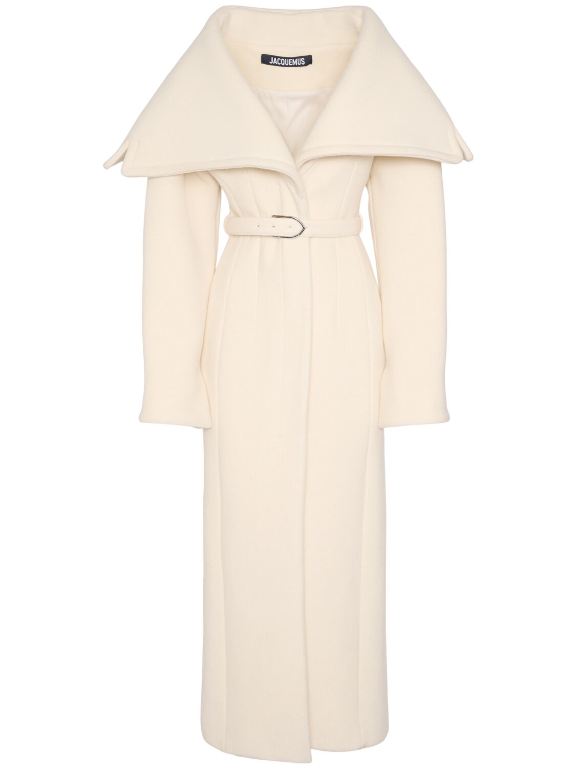 Jacquemus Le Manteau Caruso Wool Long Coat In White