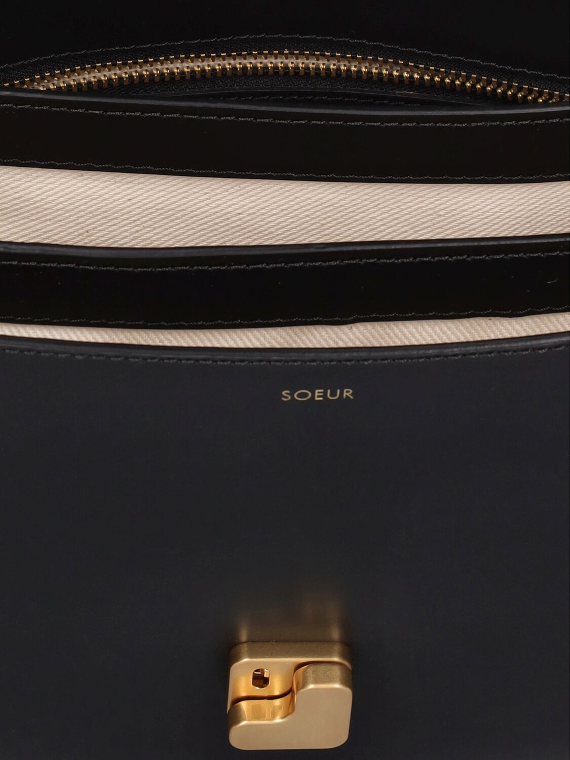 Shop Soeur Maxi Bellissima Leather Shoulder Bag In Noir