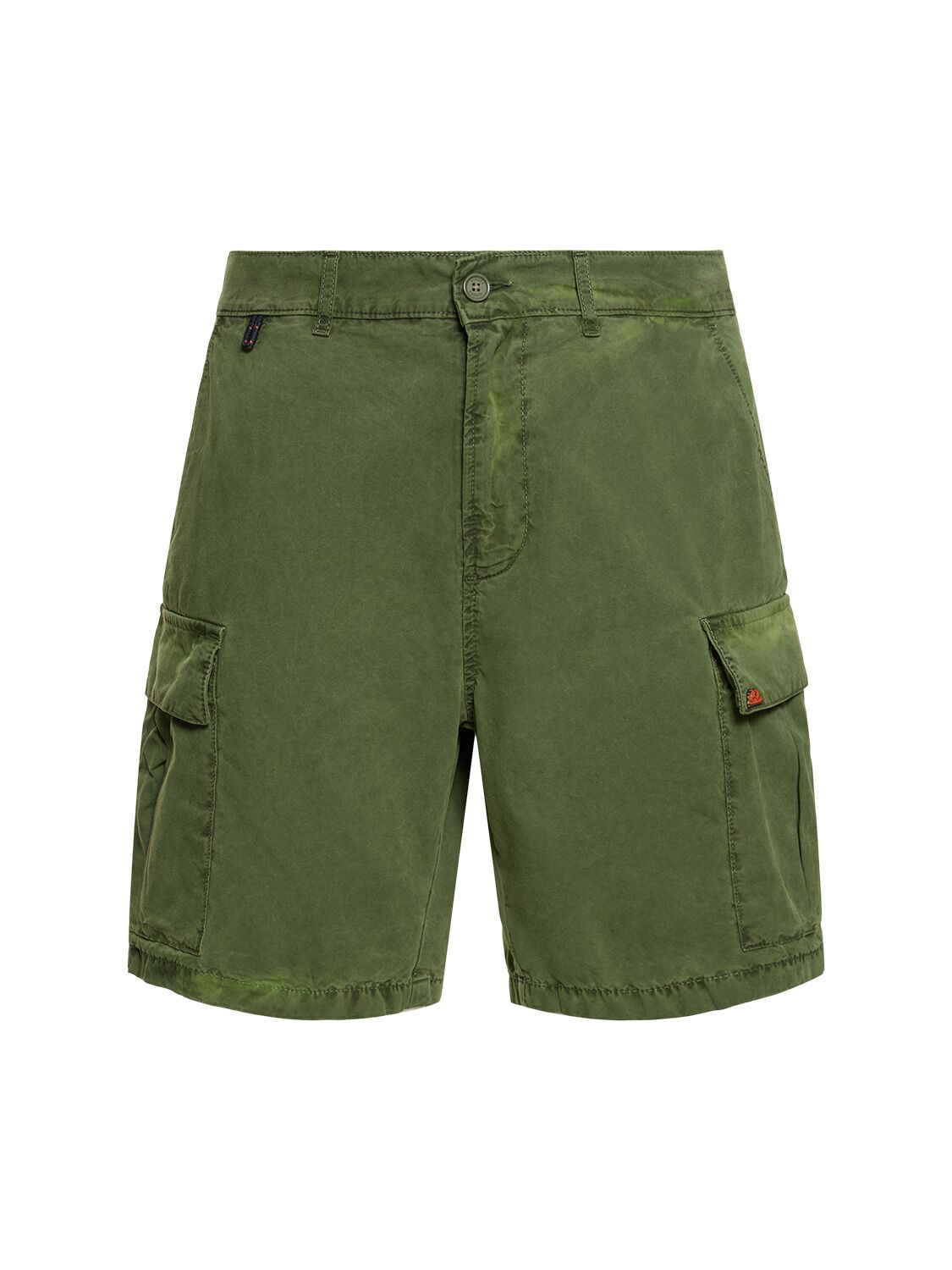 Sundek Striped Cotton Poplin Cargo Shorts In Dark Green