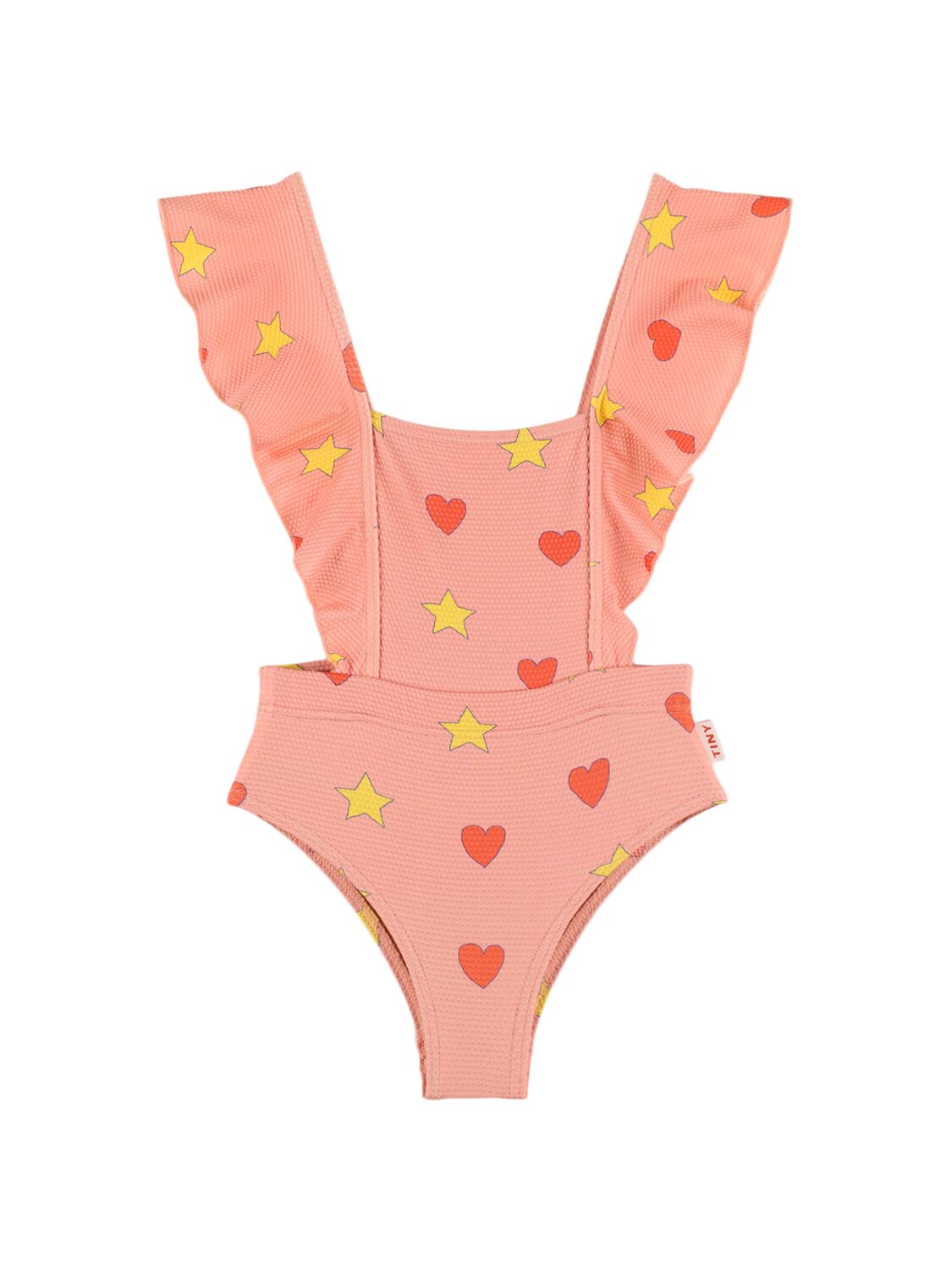 Tiny Cottons Kids' Printed Lycra One Piece Swimsuit In 粉色