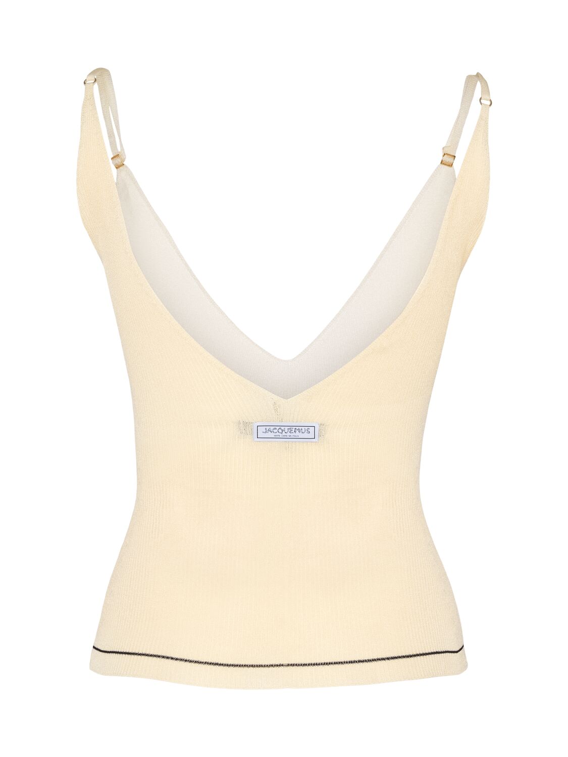 Shop Jacquemus La Maille Spallina Viscose Camisole In Light Yellow