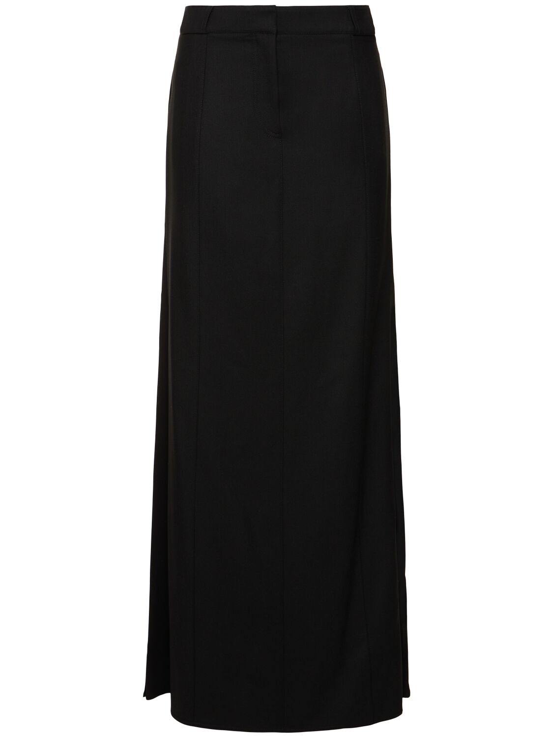 Image of Tailored Wool Blend Maxi Skirt