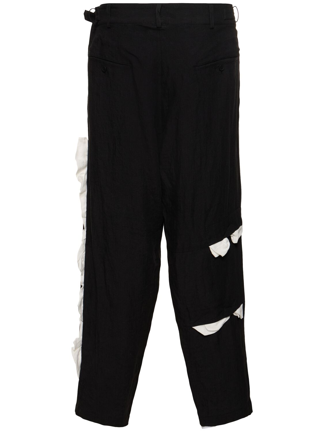 Shop Yohji Yamamoto A-deco Linen Pants In Black