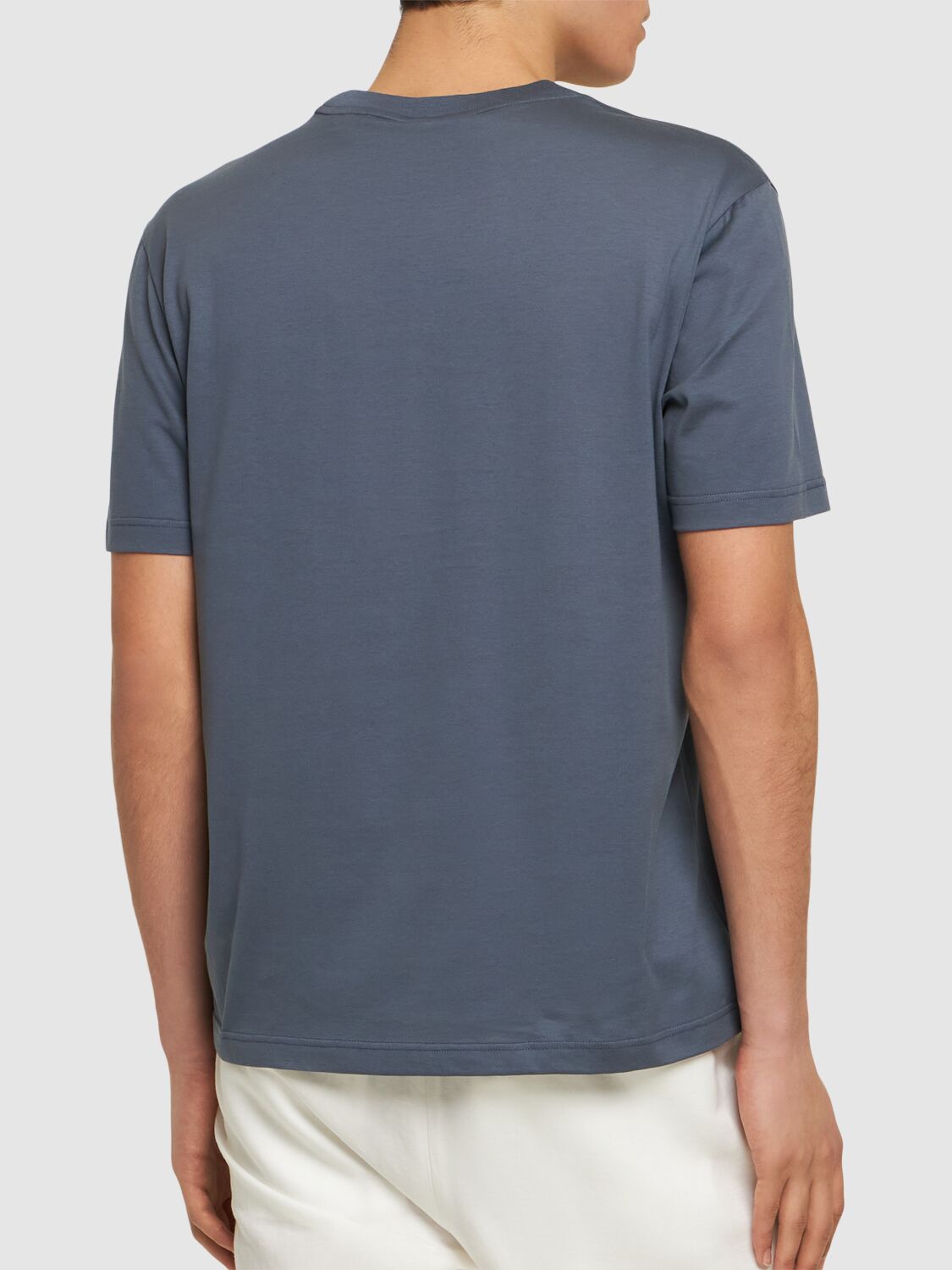Shop Brioni Cotton Jersey T-shirt In Blue,grey