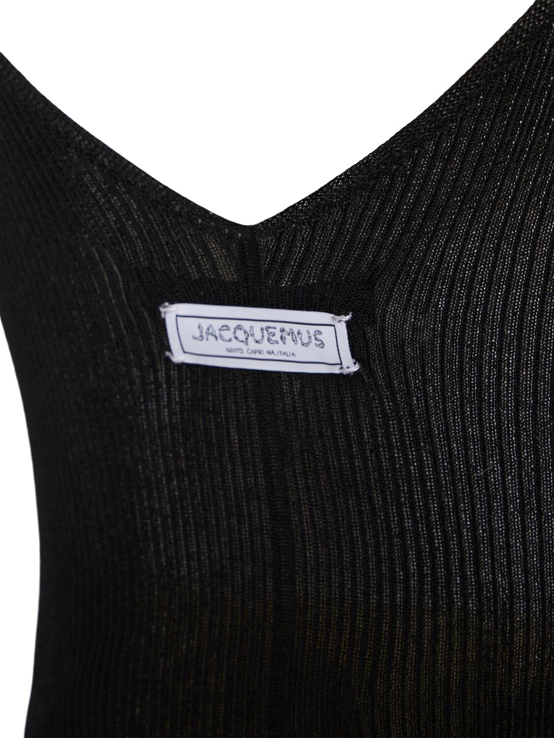 Shop Jacquemus La Maille Spallina Viscose Camisole In Black