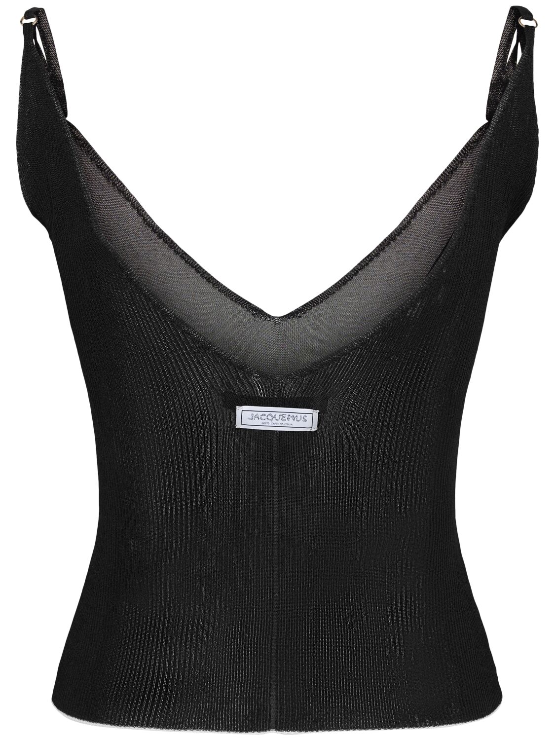 Shop Jacquemus La Maille Spallina Viscose Camisole In Black