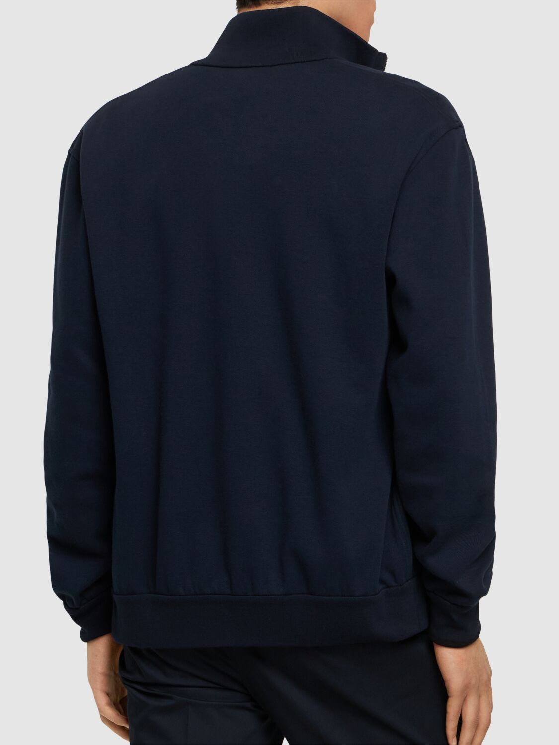 Shop Brioni Zipped Stretch Cotton Sweatshirt In Fuji