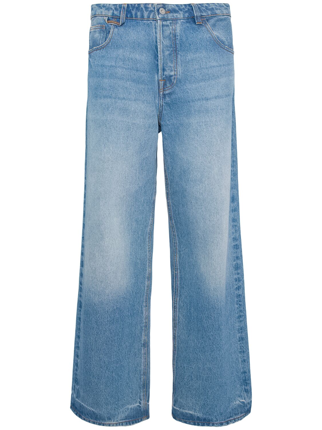 Jacquemus Le De Nîmes Wide Leg Jeans In Blue/tabac