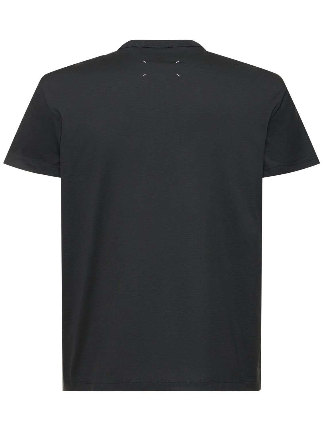 Shop Maison Margiela Logo Cotton Jersey T-shirt In Washed Black