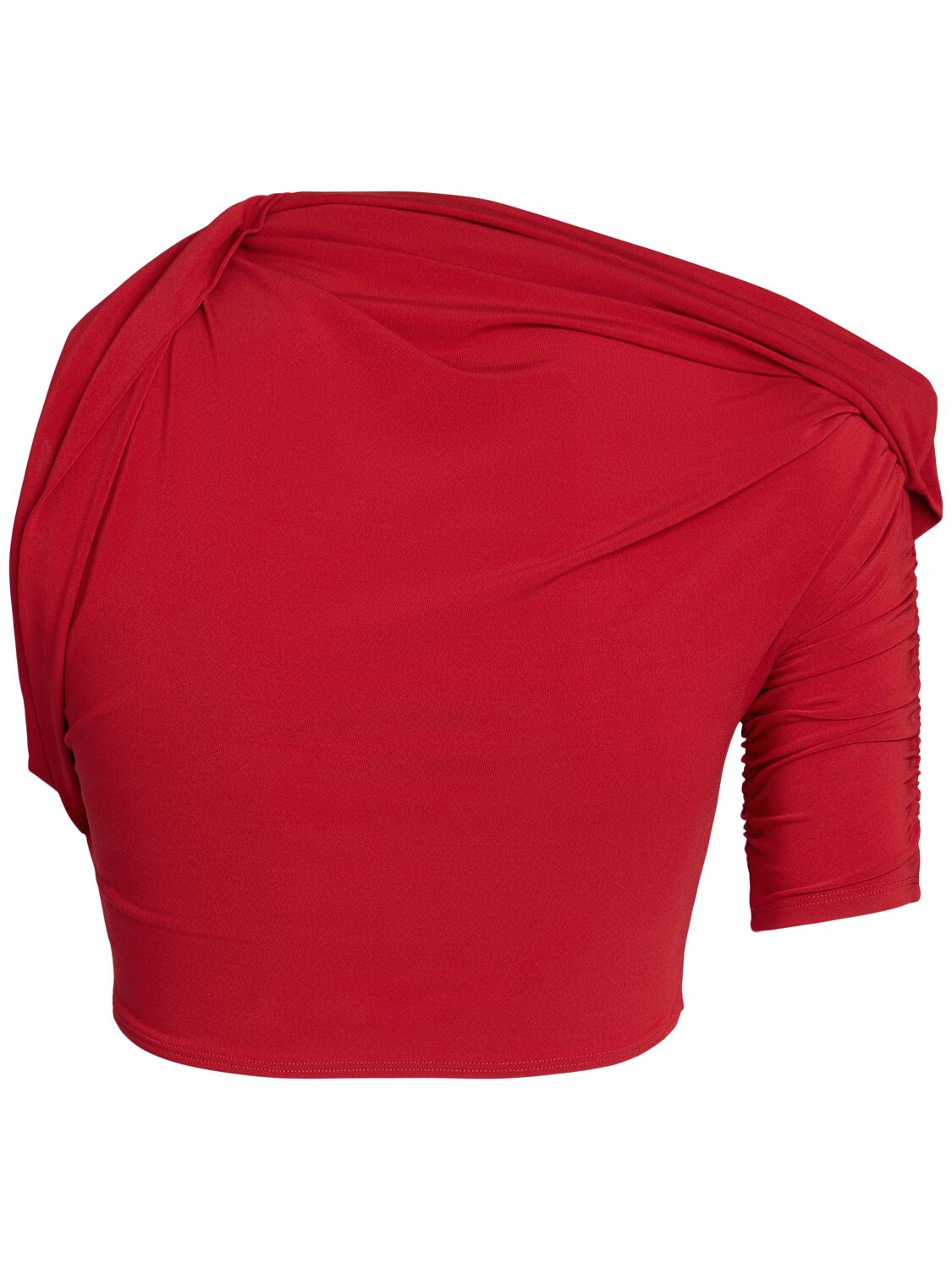 JACQUEMUS LE HAUT DRAPEADO JERSEY CROP TOP 
