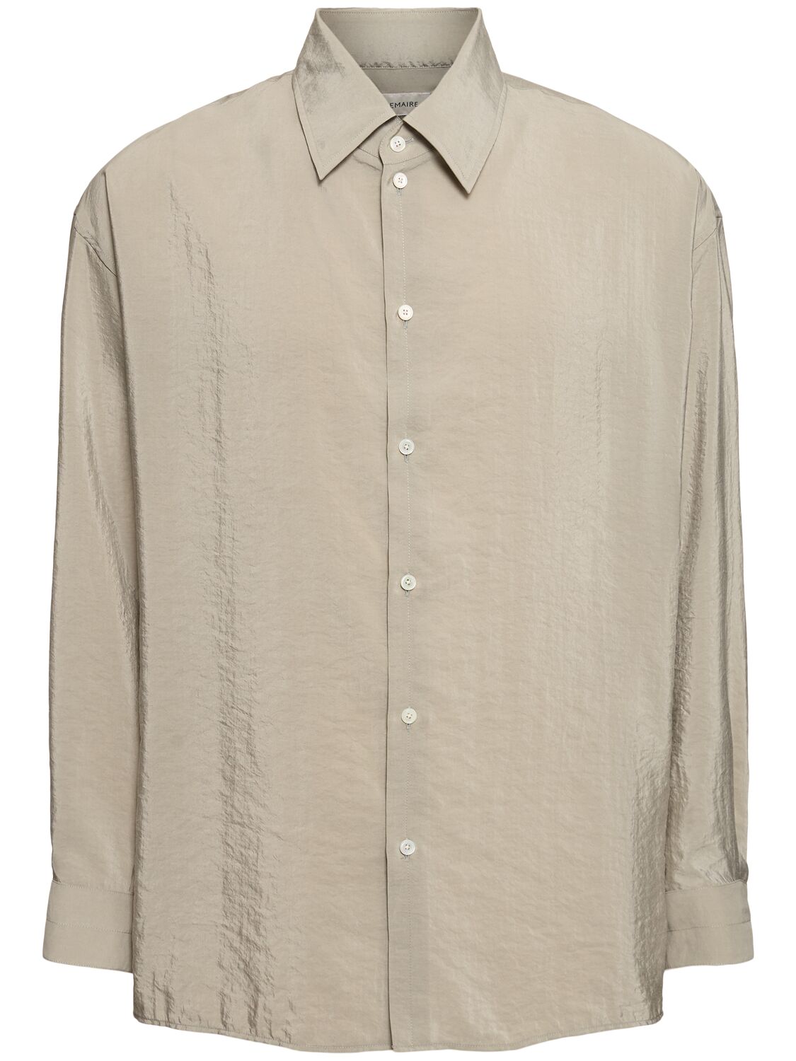 Lemaire Twisted Silk Blend Shirt In Misty Grey
