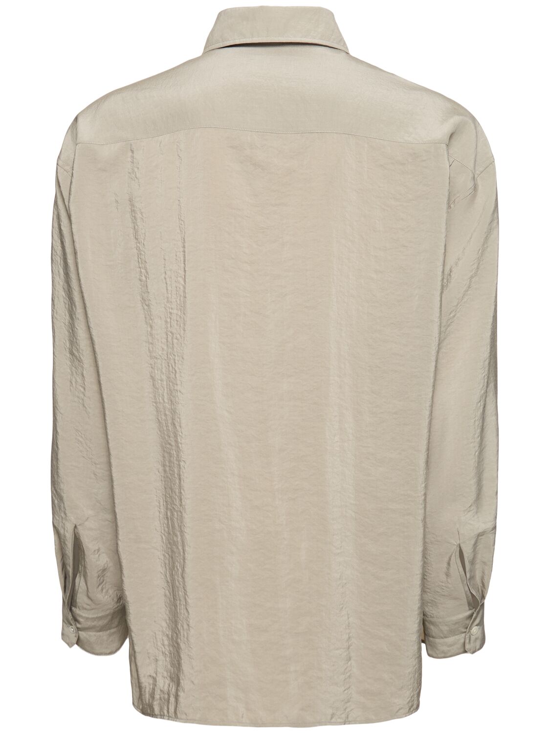 Shop Lemaire Twisted Silk Blend Shirt In Misty Grey