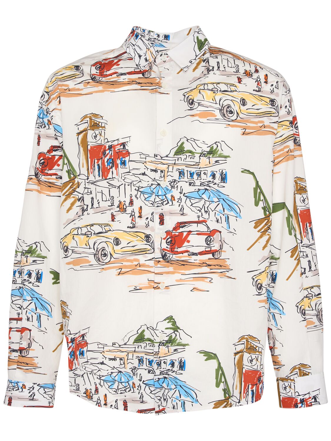 Jacquemus La Chemise Simon Printed Cotton Shirt In Print Capri Car