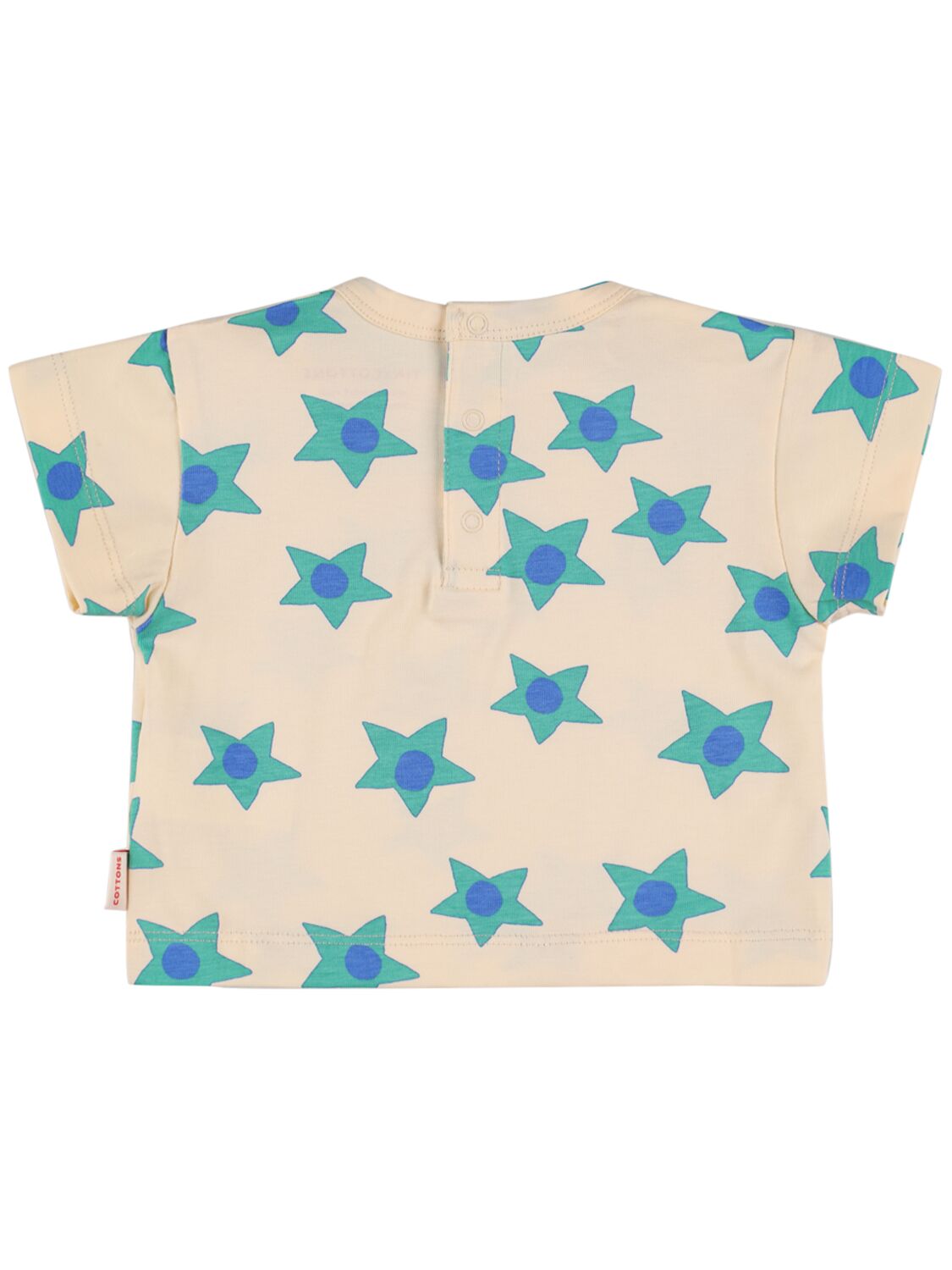 Shop Tiny Cottons Star Print Pima Cotton T-shirt In Beige