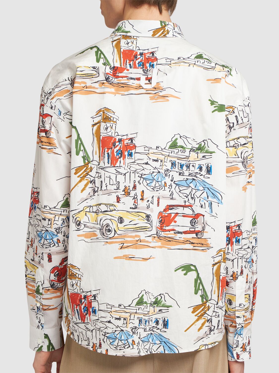 Shop Jacquemus La Chemise Simon Printed Cotton Shirt In Print Capri Car