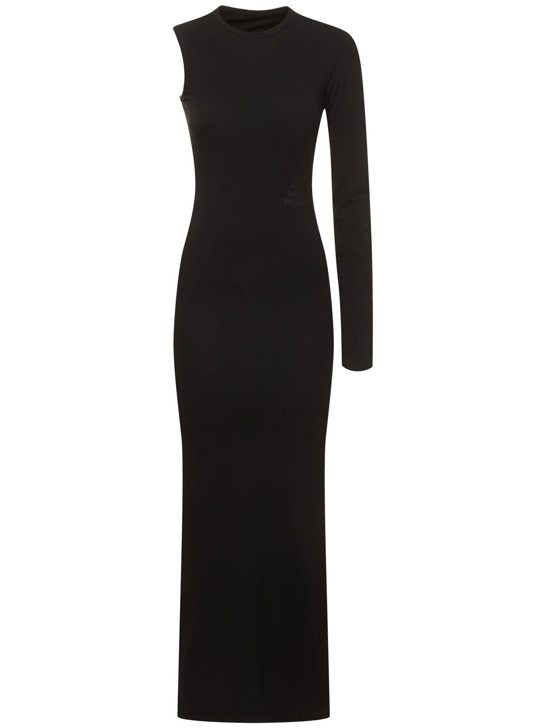 Mm6 Maison Margiela Cotton & Lycra Jersey Midi Dress In Black