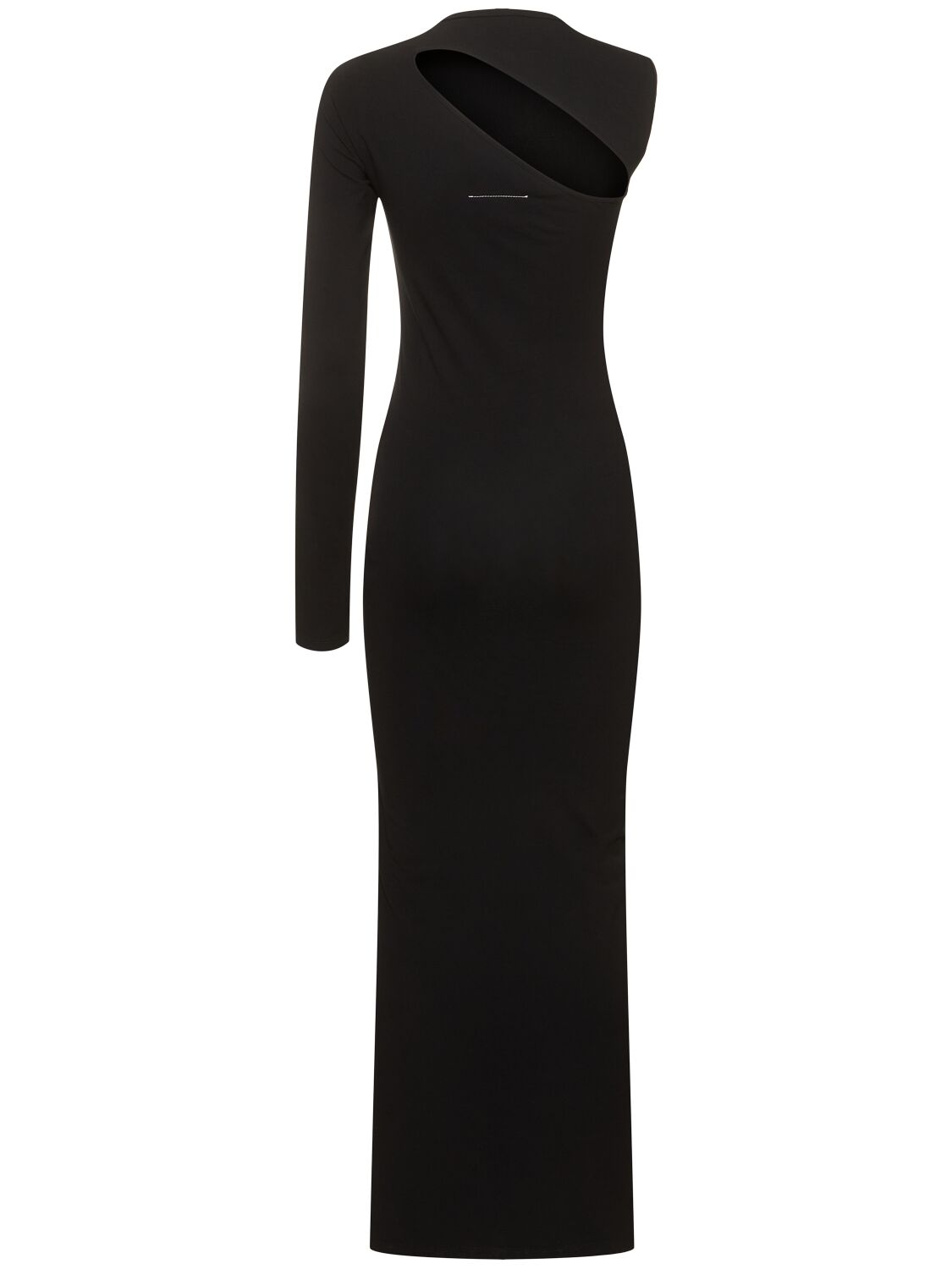 Shop Mm6 Maison Margiela Cotton & Lycra Jersey Midi Dress In Black