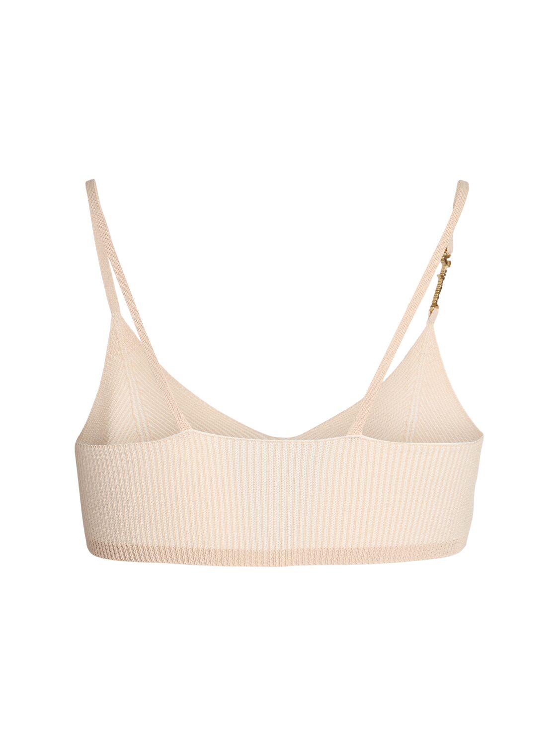 Shop Jacquemus Le Bandeau Pralu Rib Knit Bra Top In Light Beige