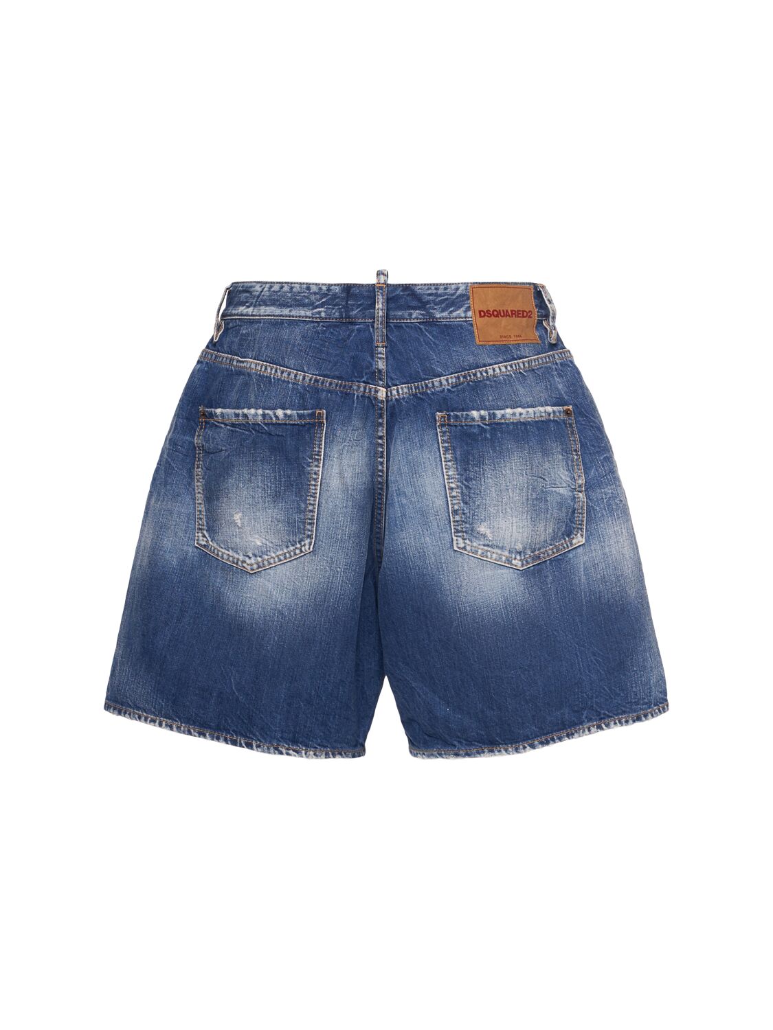 DSQUARED2 BOXER FIT COTTON DENIM SHORTS 