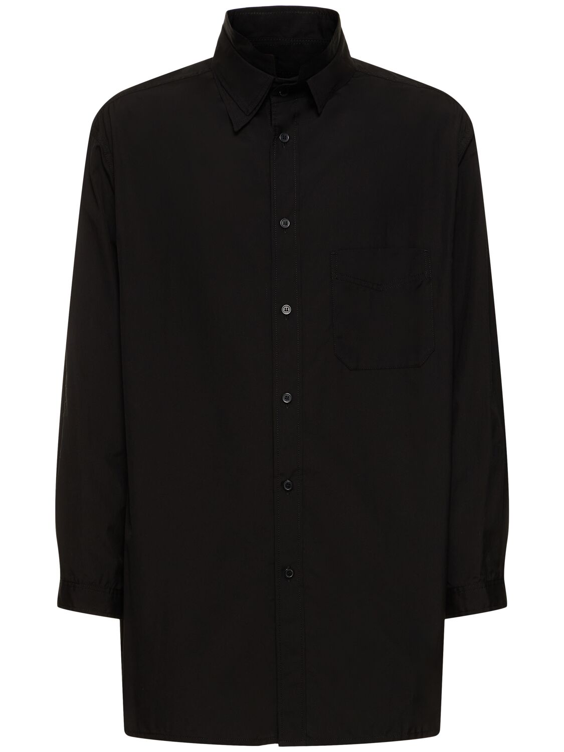 Yohji Yamamoto A-chain Stitch 3-layer Cotton Shirt In Black