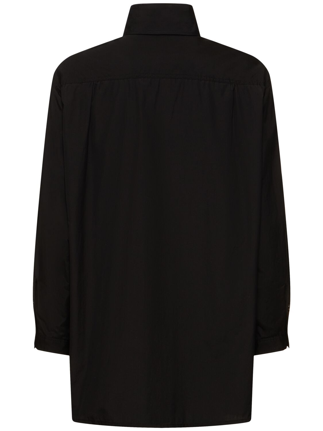 Shop Yohji Yamamoto A-chain Stitch 3-layer Cotton Shirt In Black