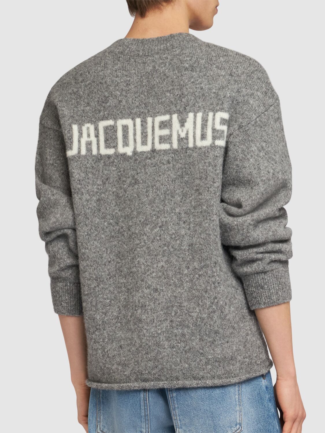 Shop Jacquemus Le Pull  Wool Blend Sweatshirt In Grau